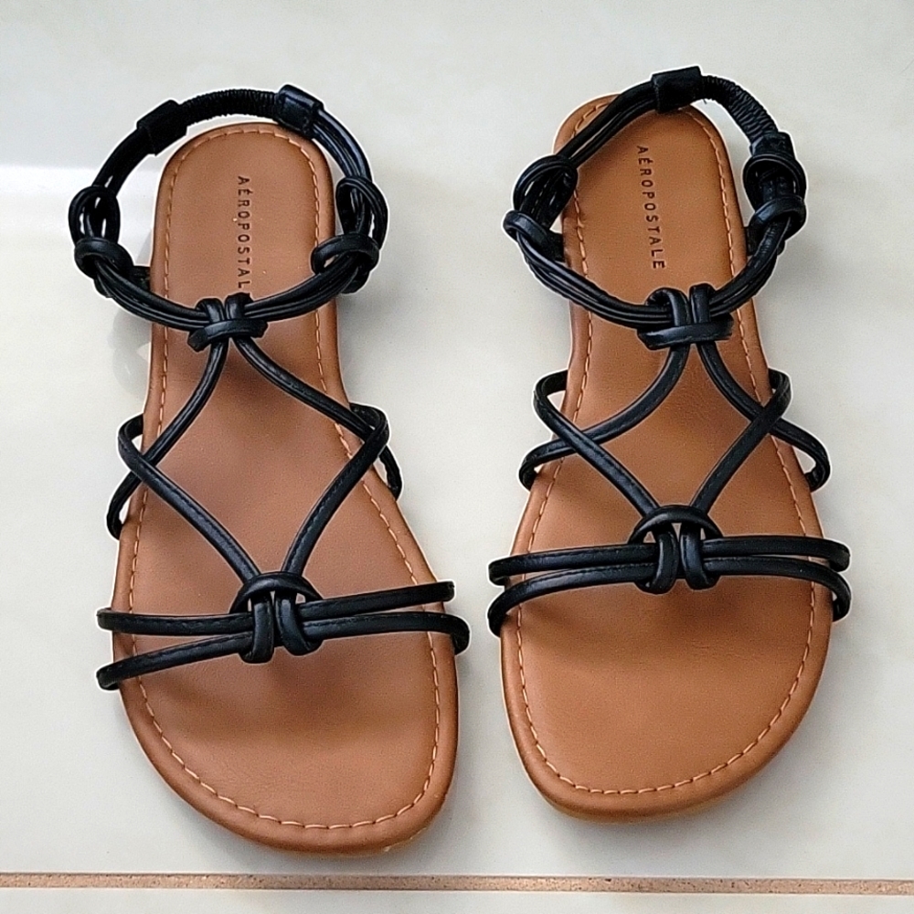 black and brown sandals